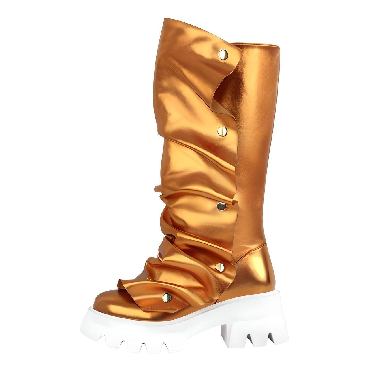 Women's Platform Fold Over Boots Block Heel Round Toe Pull on Fashion Mid-Calf Female Boots, Drestiny, Platform Boots Women, Chunky Platform Boots, Black Platform Boots, Platform Boot Outfit Ideas, United States, USA, Canada, Australia, New Zealand, United Kingdom, UK, Red, Orange, Brown, Black, Metallic Blue, White, Metallic Gold, 5, 6, 7, 8, 9, 9.5, 10, 11, 12, 13, 14, 15, shopdrestiny.com