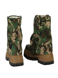 Thumbnail for Camouflage platform slouch boots on a white background