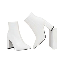 Thumbnail for Women's Pointed Toe Ankle Boots with Thick Heels -, Ankle Boots , Drestiny , 3.5, 4, 4.5, 5, 5.5, 6, 6.5, 7, 7.5, 8, 8.5, 9, Ankle Boots, Australia, Black, Boots, Brown, FR, Heels, Light Blue, New Zealand, Sky Blue, United Kingdom, United States, White , Drestiny , www.shopdrestiny.com