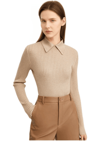 Thumbnail for Women's Polo Sweaters Fashion Long Sleeve Wool Pullovers Long Sleeve Knitted Tops Office Lady Spring Sweater, Drestiny, Sweaters, Long Sleeves, Polos, Polo Shirts, Pullovers, XS, S, M, L, XL, XXL, 2XL, Wine Red, Black, Khaki, Women's Polo Shirts, Women's Golf Shirts, Women's pique polo shirts, Best women's polo shirts, women's designer polo shirts, United States, Canada, Australia, New Zealand, United Kingdom, Usa, UK, Polo Jumpers, shopdrestiny.com