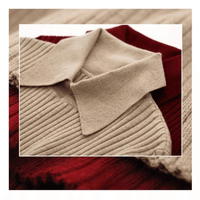 Thumbnail for Women's Polo Sweaters Fashion Long Sleeve Wool Pullovers Long Sleeve Knitted Tops Office Lady Spring Sweater, Drestiny, Sweaters, Long Sleeves, Polos, Polo Shirts, Pullovers, XS, S, M, L, XL, XXL, 2XL, Wine Red, Black, Khaki, Women's Polo Shirts, Women's Golf Shirts, Women's pique polo shirts, Best women's polo shirts, women's designer polo shirts, United States, Canada, Australia, New Zealand, United Kingdom, Usa, UK, Polo Jumpers, shopdrestiny.com