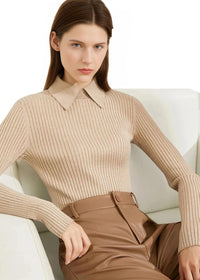 Thumbnail for Women's Polo Sweaters Fashion Long Sleeve Wool Pullovers Long Sleeve Knitted Tops Office Lady Spring Sweater, Drestiny, Sweaters, Long Sleeves, Polos, Polo Shirts, Pullovers, XS, S, M, L, XL, XXL, 2XL, Wine Red, Black, Khaki, Women's Polo Shirts, Women's Golf Shirts, Women's pique polo shirts, Best women's polo shirts, women's designer polo shirts, United States, Canada, Australia, New Zealand, United Kingdom, Usa, UK, Polo Jumpers, shopdrestiny.com