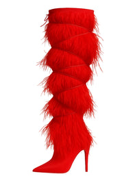 Thumbnail for Women's Feather High Heel Boots