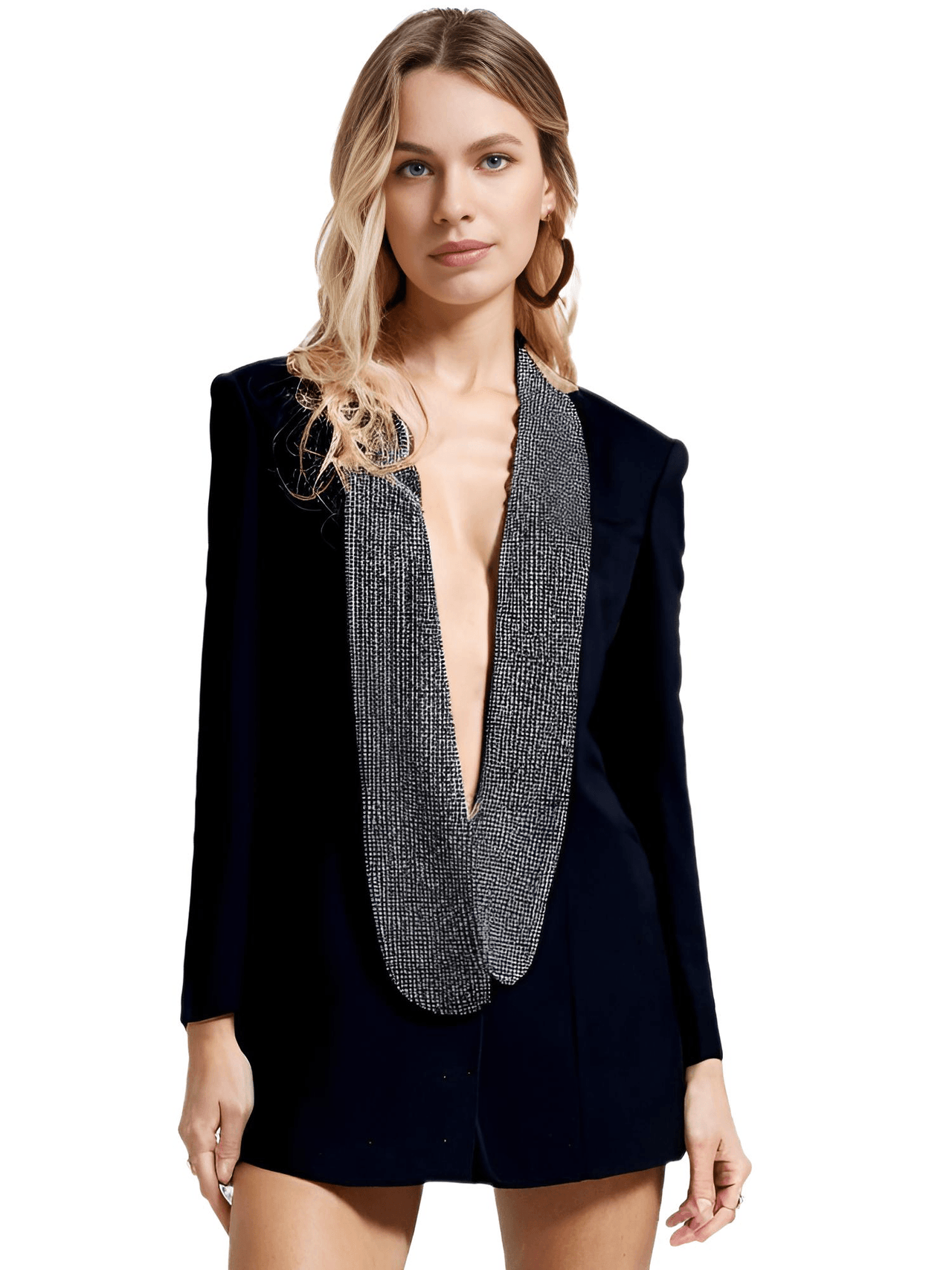 Women's Rhinestone Blazer - Backless & In 3 Colors! -, Blazers , Drestiny , Australia, Black, Blazers, Canada, Jackets, L, M, New Zealand, Off White, Pink, S, United Kingdom, United States, XL, XXL , Drestiny , www.shopdrestiny.com