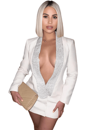 Thumbnail for Women's Rhinestone Blazer - Backless & In 3 Colors!