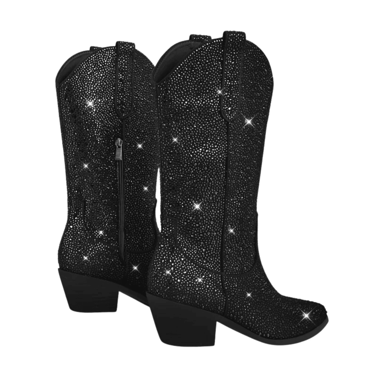Women's Rhinestone Cowgirl Boots Side Zipper Knee High Boots Rhinestone Booties Glitter Bling Shiny Western Pointed Toe Block Heel Boots, Drestiny, United States, Boots, Heels, Cowirl Boots, USA, Australia, Canada, New Zealand, United Kingdom, UK, 5, 6, 7, 8, 9, 10, 11, 12, 13, 14, 15, Grey, Pink, Black-Red, Black, Pink-White, Green, Blue, White-Silver, rhinestone cowboy boots women, sparkly cowboy boots, rhinestone cowgirl boots, crystal cowboy boots, rhinestone embellished cowboy boots,shopdrestiny.com
