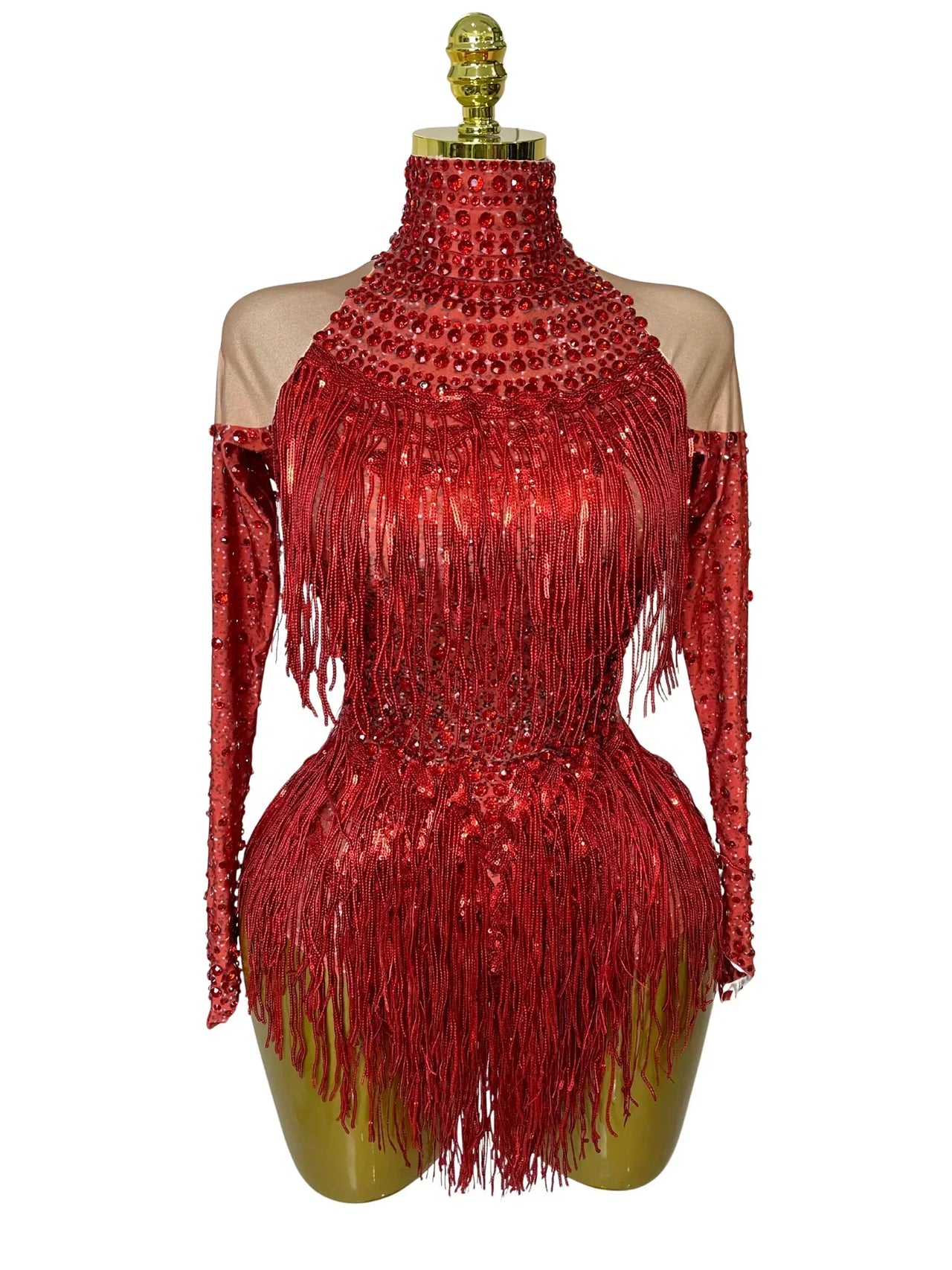 Women's Rhinestone Sequin Bodysuit 2025 Tassel Birthday Party Nightclub Stage Performance Costume, Drestiny, Long sleeves, Mini Dresses, Bodysuits, XS, S, M, L, XL, United States, USA, Canada, Australia, New Zealand, United Kingdom, UK, Silver, White, Red, Hot Red, Gold, sequin bodysuit, rhinestone bodysuit, Clubwear Bodysuit, sparkly bodysuit, Glitter Bodysuit Women's, shopdrestiny.com