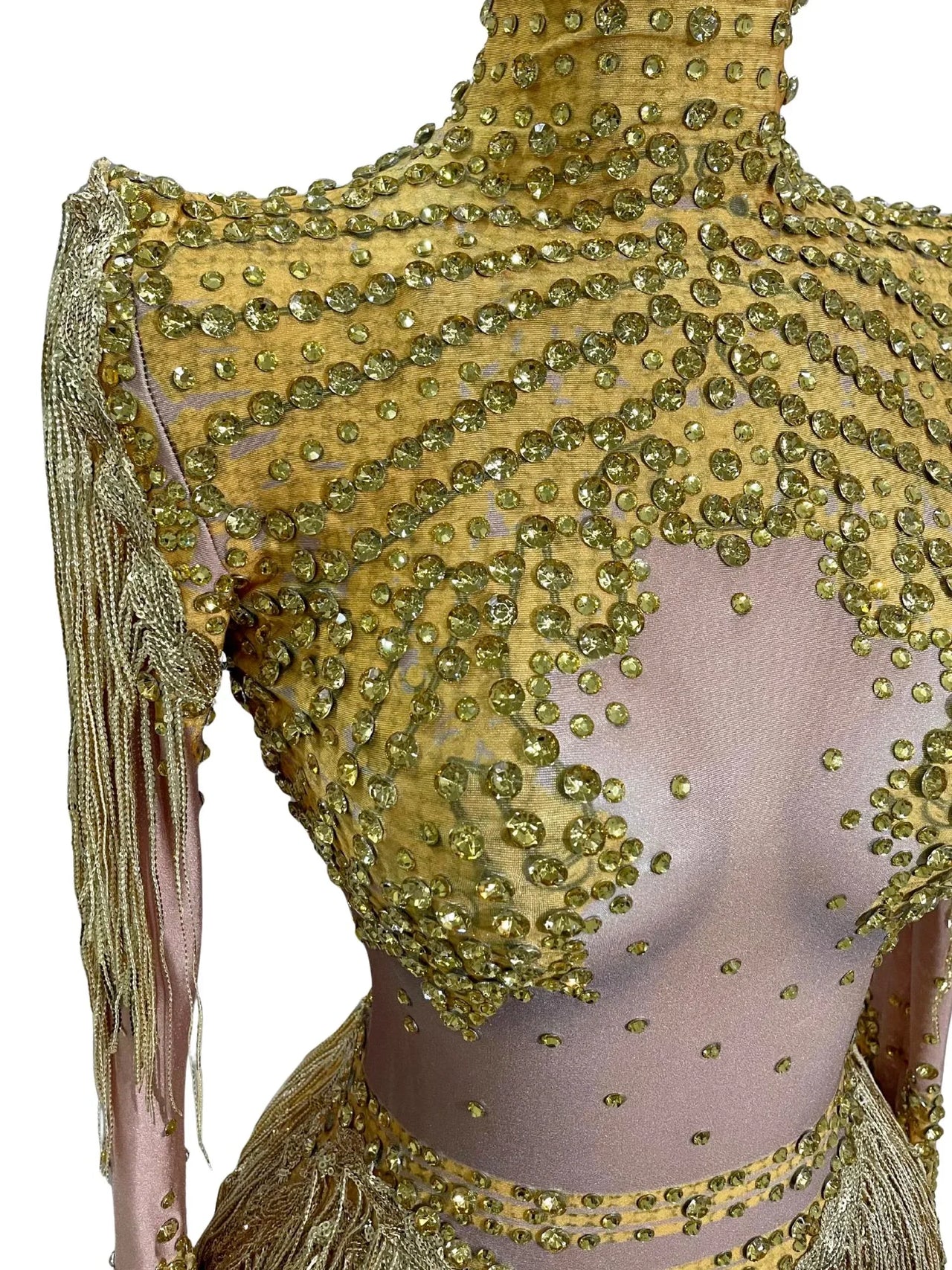 Women's Rhinestone Sequin Bodysuit 2025 Tassel Birthday Party Nightclub Stage Performance Costume