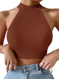Thumbnail for Ribbed Knit Women's Cropped Tank Top, Drestiny, Tank Tops, Crop Tops, Casual Shirts, Sleeveless, One Size, United States, USA, Canada, Australia, New Zealand, United Kingdom, UK, Women's crop top, Cropped tank tops, Dark Blue, Khaki, Red, Green, Dark Pink, Deep Pink, Light Blue, Purple, Pink, Grey, White, Coconut Beige, Dark Red, Light Purple, Lime Cream, Kashmir Green, Dark Yellow, Cute crop tops for women, cropped tank top UK, shopdrestiny.com