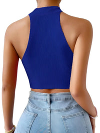 Thumbnail for Ribbed Knit Women's Cropped Tank Top, Drestiny, Tank Tops, Crop Tops, Casual Shirts, Sleeveless, One Size, United States, USA, Canada, Australia, New Zealand, United Kingdom, UK, Women's crop top, Cropped tank tops, Dark Blue, Khaki, Red, Green, Dark Pink, Deep Pink, Light Blue, Purple, Pink, Grey, White, Coconut Beige, Dark Red, Light Purple, Lime Cream, Kashmir Green, Dark Yellow, Cute crop tops for women, cropped tank top UK, shopdrestiny.com