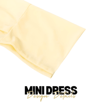 Thumbnail for Women's Sheer Mini Dress Ruched Single-Breasted Full Sleeve Bandage Mini Bodycon Dress Trendy Streetwear, Drestiny, Mini Dresses, Long Sleeves, S, M, L, 4, 6 8, 10, Yellow, United States, USA, Australia, New Zealand, United Kingdom, UK, sheer mini dress, see through mini dress, sexy sheer mini dress, sheer bodycon mini dress, sheer party dress mini, sheer club dress mini, shopdrestiny.com