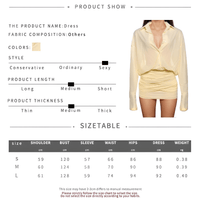 Thumbnail for Women's Sheer Mini Dress Ruched Single-Breasted Full Sleeve Bandage Mini Bodycon Dress Trendy Streetwear, Drestiny, Mini Dresses, Long Sleeves, S, M, L, 4, 6 8, 10, Yellow, United States, USA, Australia, New Zealand, United Kingdom, UK, sheer mini dress, see through mini dress, sexy sheer mini dress, sheer bodycon mini dress, sheer party dress mini, sheer club dress mini, shopdrestiny.com