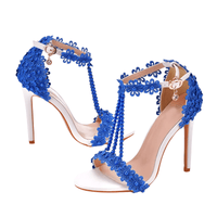 Thumbnail for Women's Sandals Flowers Pearls T-Tied Stilettos Wedding Shoes High Heel Bridal Pumps -, Heels , Drestiny , Australia, Blue, FR, Green, Heels, High Heels, Light Blue, New Zealand, Pink, Pumps, Purple, Red, Sandals, Stilettos, United Kingdom, United States, White, Yellow , Drestiny , www.shopdrestiny.com