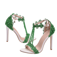 Thumbnail for Women's Sandals Flowers Pearls T-Tied Stilettos Wedding Shoes High Heel Bridal Pumps -, Heels , Drestiny , Australia, Blue, FR, Green, Heels, High Heels, Light Blue, New Zealand, Pink, Pumps, Purple, Red, Sandals, Stilettos, United Kingdom, United States, White, Yellow , Drestiny , www.shopdrestiny.com