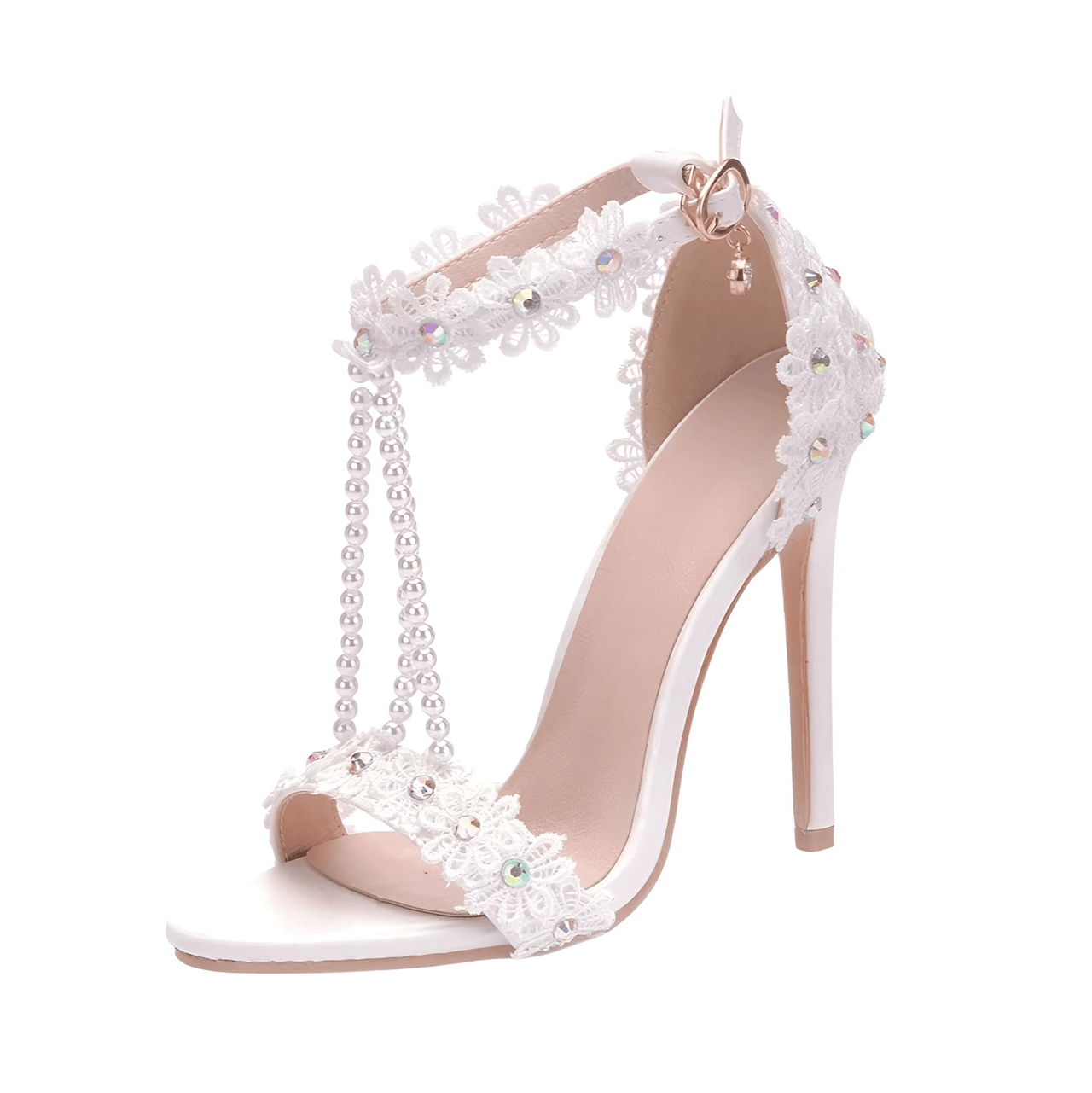 Women's Sandals Flowers Pearls T-Tied Stilettos Wedding Shoes High Heel Bridal Pumps -, Heels , Drestiny , Australia, Blue, FR, Green, Heels, High Heels, Light Blue, New Zealand, Pink, Pumps, Purple, Red, Sandals, Stilettos, United Kingdom, United States, White, Yellow , Drestiny , www.shopdrestiny.com