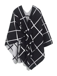 Thumbnail for Women's Scarf with Two Color Pattern Split Shawls For Women Warm and Fashionable Luxury Designer Women -, Shawl , Drestiny , Australia, Black, Blue, Brown, Canada, Dark Blue, Dark Brown, Dark Grey, Green, Grey, Khaki, Light Blue, Light Brown, Navy, New Zealand, Off White, Orange, Ponchos, Red, Scarves, Shawls, Tan, United Kingdom, United States, White, Wine Red , Drestiny , www.shopdrestiny.com