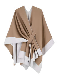 Thumbnail for Women's Scarf with Two Color Pattern Split Shawls For Women Warm and Fashionable Luxury Designer Women -, Shawl , Drestiny , Australia, Black, Blue, Brown, Canada, Dark Blue, Dark Brown, Dark Grey, Green, Grey, Khaki, Light Blue, Light Brown, Navy, New Zealand, Off White, Orange, Ponchos, Red, Scarves, Shawls, Tan, United Kingdom, United States, White, Wine Red , Drestiny , www.shopdrestiny.com