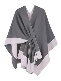 Thumbnail for Women's Scarf with Two Color Pattern Split Shawls For Women Warm and Fashionable Luxury Designer Women -, Shawl , Drestiny , Australia, Black, Blue, Brown, Canada, Dark Blue, Dark Brown, Dark Grey, Green, Grey, Khaki, Light Blue, Light Brown, Navy, New Zealand, Off White, Orange, Ponchos, Red, Scarves, Shawls, Tan, United Kingdom, United States, White, Wine Red , Drestiny , www.shopdrestiny.com