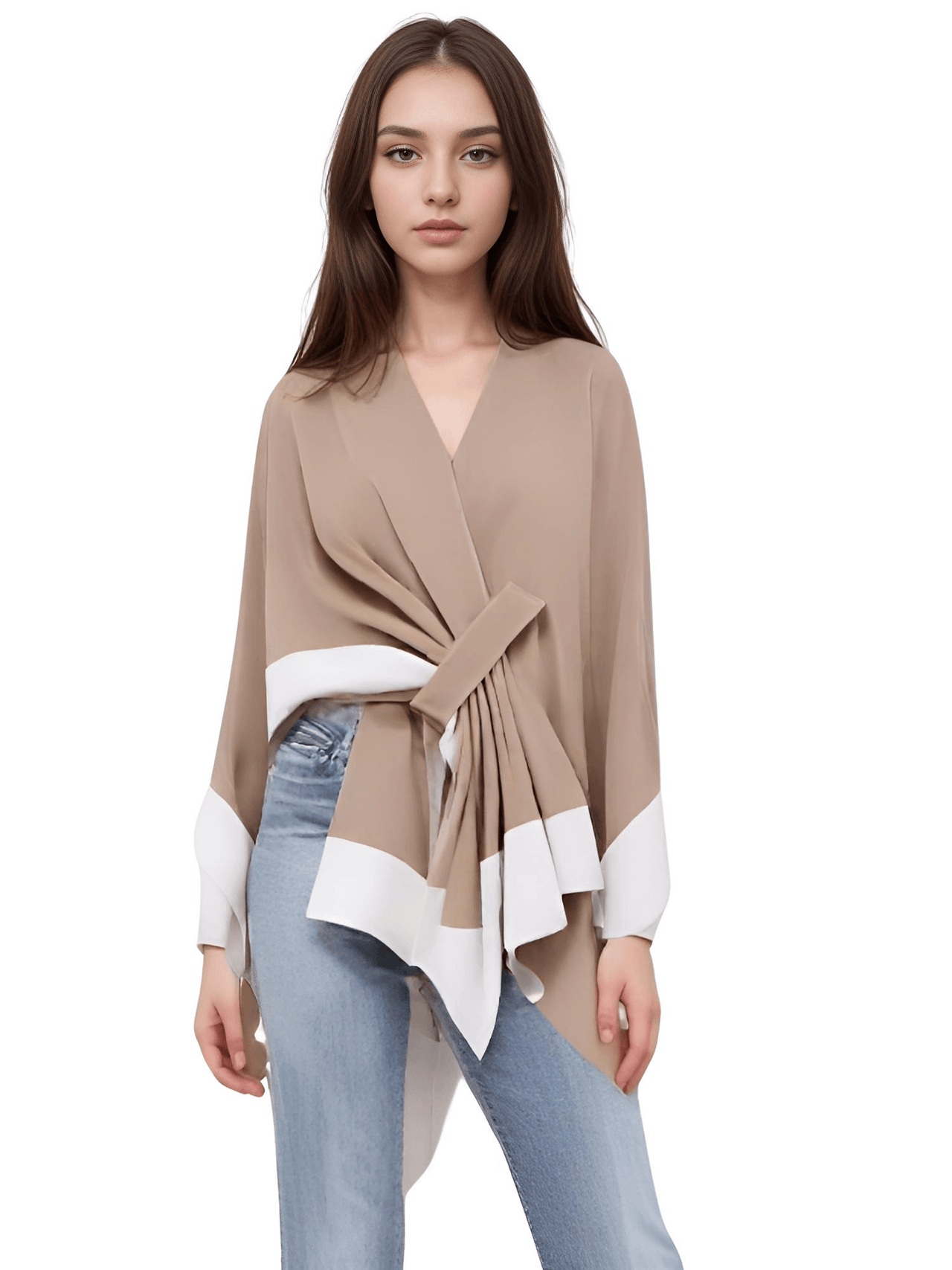 Women's Scarf with Two Color Pattern Split Shawls For Women Warm and Fashionable Luxury Designer Women -, Shawl , Drestiny , Australia, Black, Blue, Brown, Canada, Dark Blue, Dark Brown, Dark Grey, Green, Grey, Khaki, Light Blue, Light Brown, Navy, New Zealand, Off White, Orange, Ponchos, Red, Scarves, Shawls, Tan, United Kingdom, United States, White, Wine Red , Drestiny , www.shopdrestiny.com