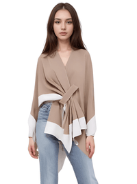 Thumbnail for Women's Scarf with Two Color Pattern Split Shawls For Women Warm and Fashionable Luxury Designer Women -, Shawl , Drestiny , Australia, Black, Blue, Brown, Canada, Dark Blue, Dark Brown, Dark Grey, Green, Grey, Khaki, Light Blue, Light Brown, Navy, New Zealand, Off White, Orange, Ponchos, Red, Scarves, Shawls, Tan, United Kingdom, United States, White, Wine Red , Drestiny , www.shopdrestiny.com