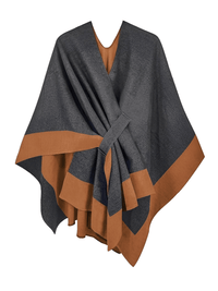 Thumbnail for Women's Scarf with Two Color Pattern Split Shawls For Women Warm and Fashionable Luxury Designer Women -, Shawl , Drestiny , Australia, Black, Blue, Brown, Canada, Dark Blue, Dark Brown, Dark Grey, Green, Grey, Khaki, Light Blue, Light Brown, Navy, New Zealand, Off White, Orange, Ponchos, Red, Scarves, Shawls, Tan, United Kingdom, United States, White, Wine Red , Drestiny , www.shopdrestiny.com