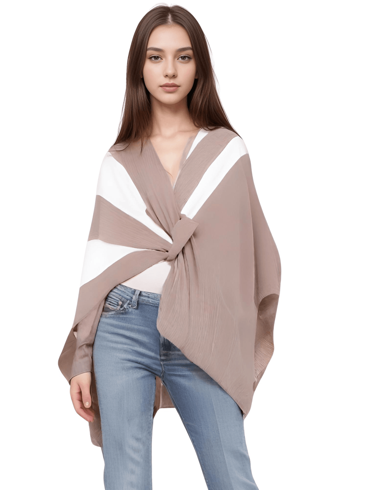 Women's Scarf with Two Color Pattern Split Shawls For Women Warm and Fashionable Luxury Designer Women -, Shawl , Drestiny , Australia, Black, Blue, Brown, Canada, Dark Blue, Dark Brown, Dark Grey, Green, Grey, Khaki, Light Blue, Light Brown, Navy, New Zealand, Off White, Orange, Ponchos, Red, Scarves, Shawls, Tan, United Kingdom, United States, White, Wine Red , Drestiny , www.shopdrestiny.com