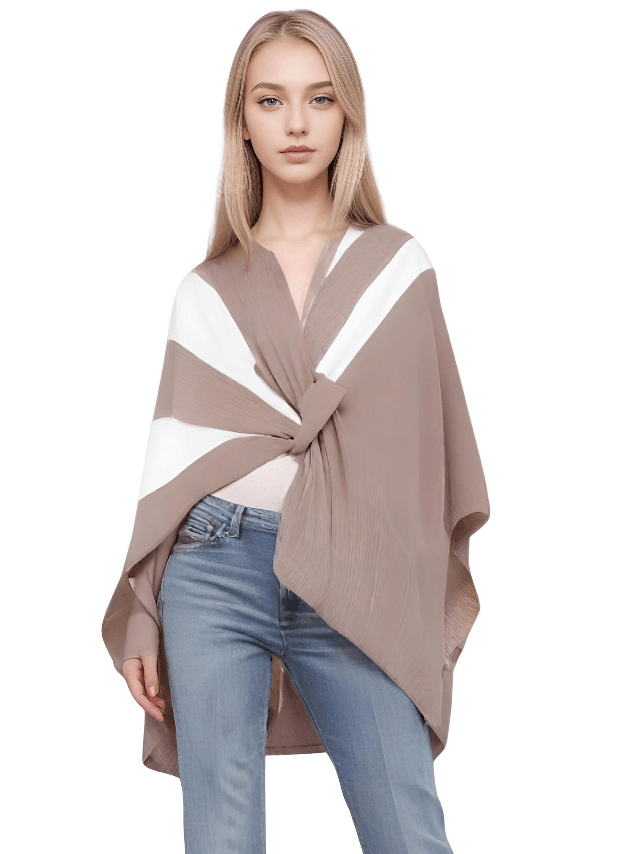 Women's Scarf with Two Color Pattern Split Shawls For Women Warm and Fashionable Luxury Designer Women -, Shawl , Drestiny , Australia, Black, Blue, Brown, Canada, Dark Blue, Dark Brown, Dark Grey, Green, Grey, Khaki, Light Blue, Light Brown, Navy, New Zealand, Off White, Orange, Ponchos, Red, Scarves, Shawls, Tan, United Kingdom, United States, White, Wine Red , Drestiny , www.shopdrestiny.com