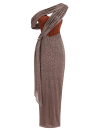 Thumbnail for Women's Sexy One Shoulder Corset Draped Long Dress Glitter Sparkly Backless Bodycon Evening Maxi Party Gowns -, Dress , Drestiny , 10, 4, 6, 8, Ankle Length Dresses, Brown, FR, Green, L, M, Maxi Dresses, Off Shoulder, S, Sleeveless, Strapless, United Kingdom, United States , Drestiny , www.shopdrestiny.com