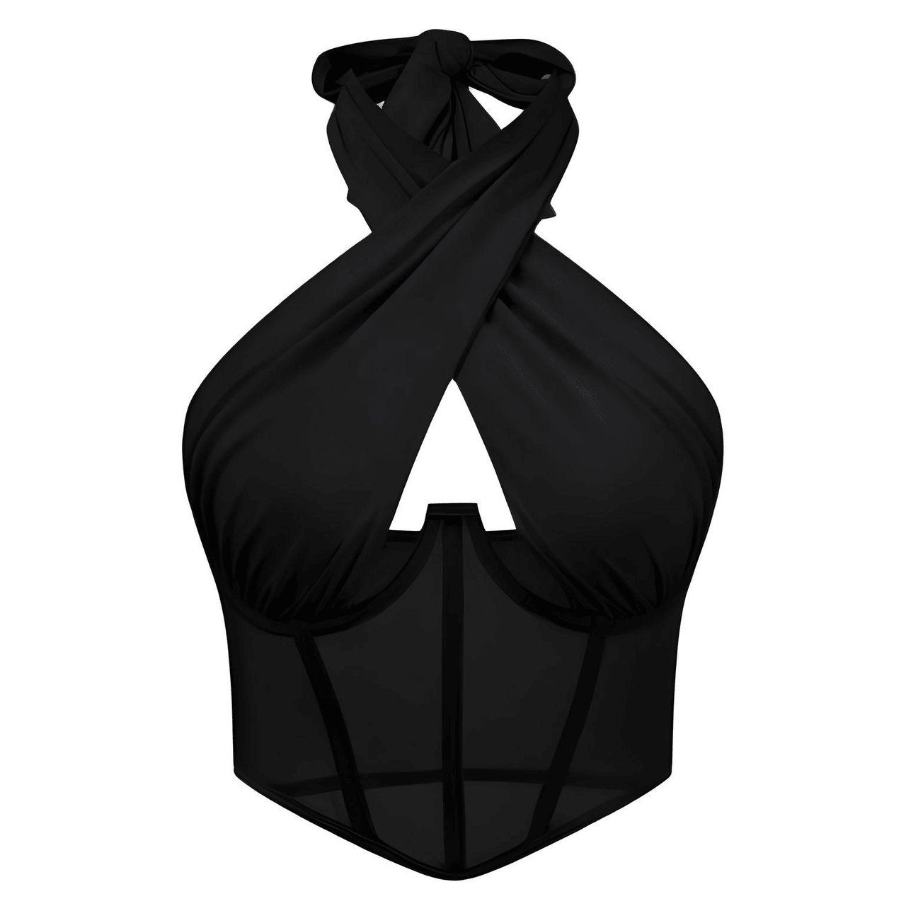 Women's Sexy Sleeveless Cross Halter Fishbone Corset Crop Top, Drestiny, Casual Shirts, Corsets, Crop Tops, Black, White, Purple, XS, S, M, L, Gender_Women, United States, Sleeveless, USA, Canada, Australia, New Zealand, United Kingdom, UK, fishbone corset top, halter crop top sexy, sleeveless cross halter top, crop top womens, shopdrestiny.com