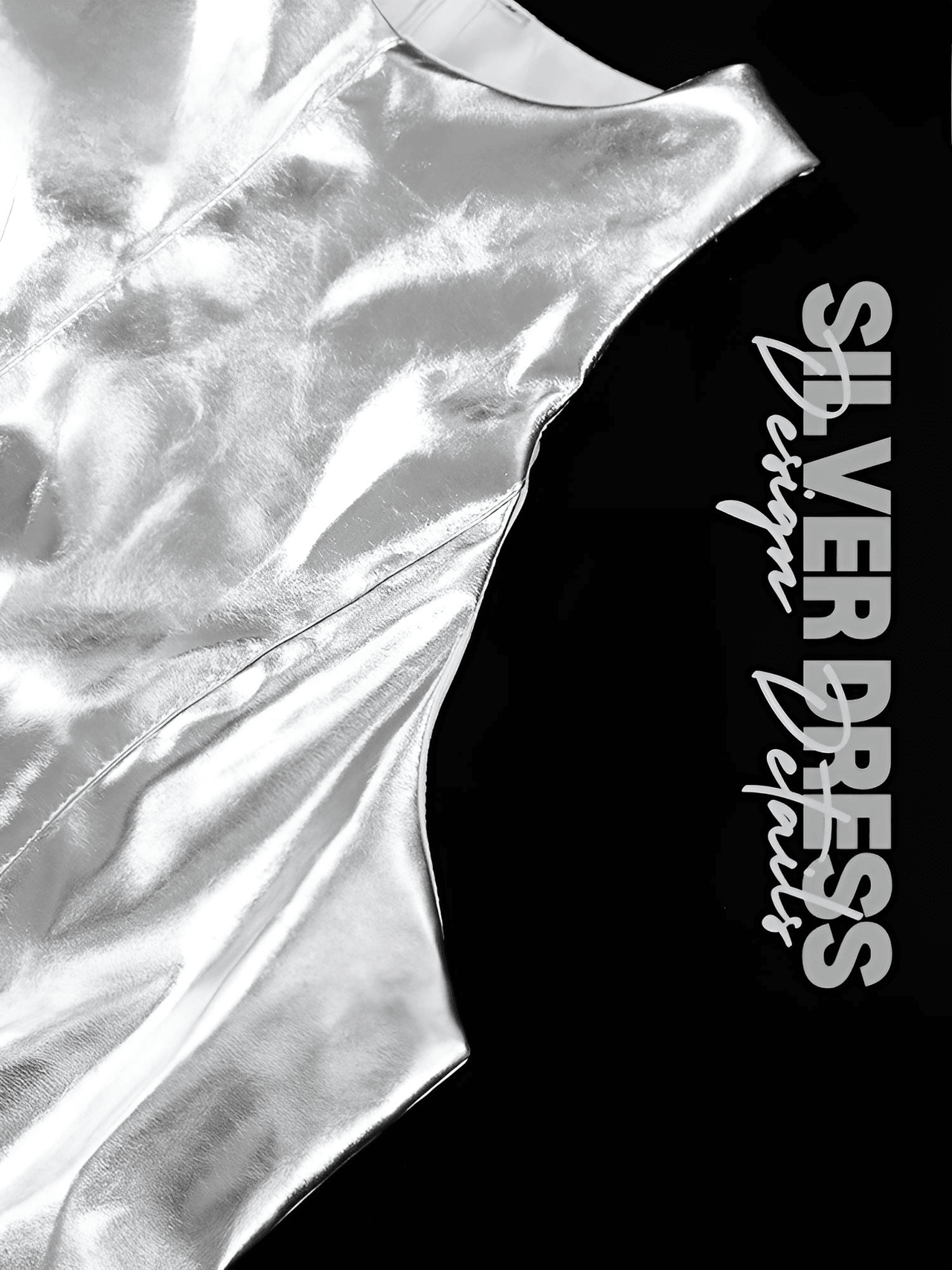 Women's Sexy Sliver Faux Leather Dress Ladies Bodycon O-Neck Sleeveless Dress Elegant Chic Party Dresses For Women, Mini Dresses, Sleeveless, Sleeveless Mini Dresses, Drestiny, Silver, S, M, L, United States, USA, Canada, Australia, New Zealand, United Kingdom, UK, Silver faux leather mini dress, metallic silver mini dress, silver leather look mini dress, shiny silver mini dress, silver party mini dress, shopdrestiny.com