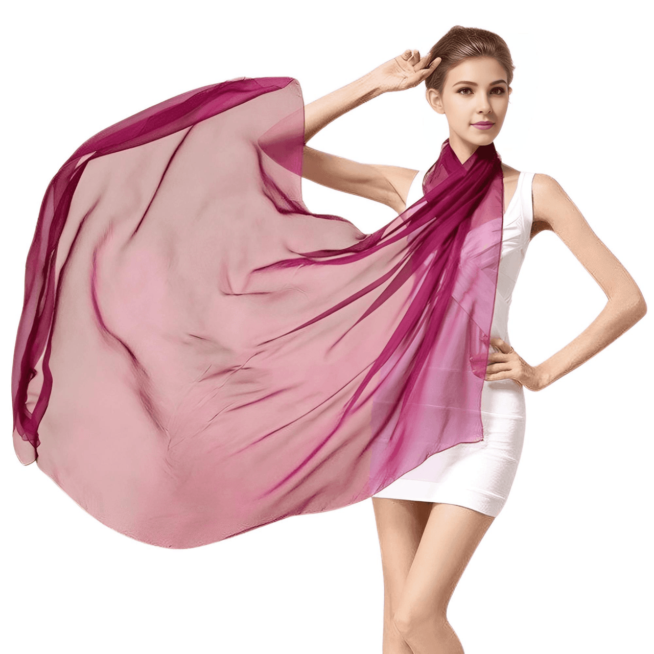 Women's Shawl - 100% Natural Silk Scarf -, Shawl , Drestiny , Australia, Bisque, Black, Canada, Dark Pink, Deep Pink, FR, Green, Grey, Indigo, New Zealand, Orange, Papaya Whip, Pink, Purple, Red, Salmon, Scarves, Sky Blue, United Kingdom, United States, White, Wine Red, Yellow , Drestiny , www.shopdrestiny.com