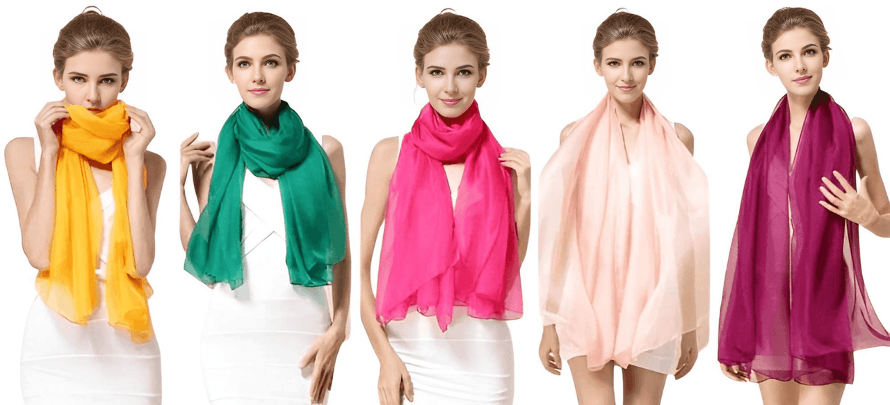 Women's Shawl - 100% Natural Silk Scarf -, Shawl , Drestiny , Australia, Bisque, Black, Canada, Dark Pink, Deep Pink, FR, Green, Grey, Indigo, New Zealand, Orange, Papaya Whip, Pink, Purple, Red, Salmon, Scarves, Sky Blue, United Kingdom, United States, White, Wine Red, Yellow , Drestiny , www.shopdrestiny.com