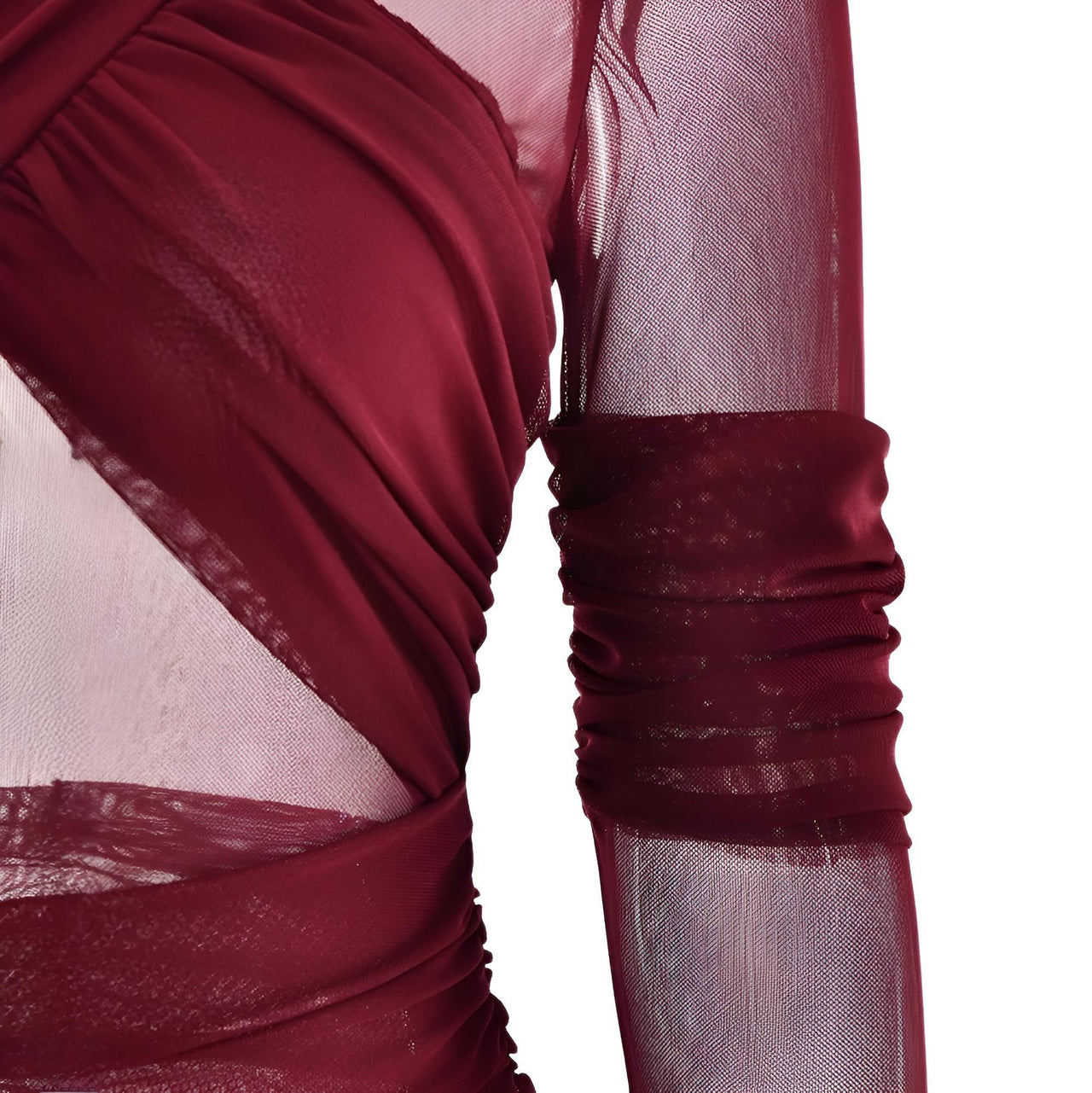 Women's Sheer Maxi Dress Sexy Ruched Long Sleeve Bodycon Party Club Evening Dresses Elegant, Drestiny, Maxi Dresses, Long Sleeves, Claret, Dark Red, Wine Red, Brown, Dark Brown, Coffee, Beige, Off White, S, M, L, United States, Australia, FR, United Kingdom, shopdrestiny.com