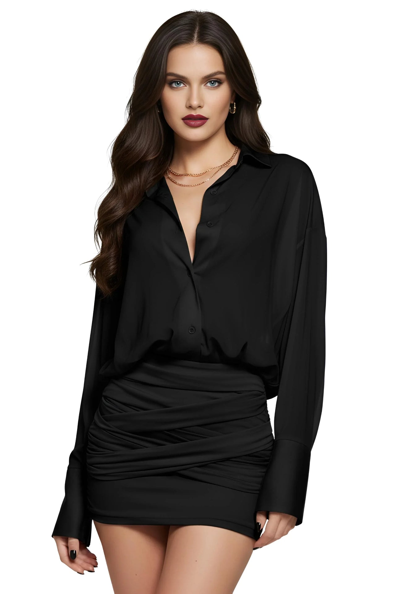 Women's Sheer Mini Dress Ruched Single-Breasted Full Sleeve Bandage Mini Bodycon Dress Trendy Streetwear, Drestiny, Mini Dresses, Long Sleeves, S, M, L, 4, 6 8, 10, Yellow, United States, USA, Australia, New Zealand, United Kingdom, UK, sheer mini dress, see through mini dress, sexy sheer mini dress, sheer bodycon mini dress, sheer party dress mini, sheer club dress mini, shopdrestiny.com