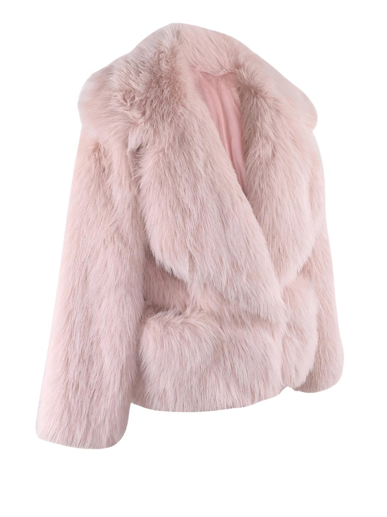 Women's Short Pink Faux Fur Coat With Big Collar and Pockets Fluffy Jacket For Women, Drestiny, pink faux fur jacket women short, short pink faux fur coat for winter, affordable pink faux fur coat short, women's short pink faux fur coat UK,  pink faux fur jacket short winter, Coats, Long Sleeves, United States, USA, Canada, Australia, New Zealand, United Kingdom, XS, S, M, L, Pink, Sky Blue, White, Black, shopdrestiny.com