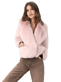 Thumbnail for Women's Short Pink Faux Fur Coat With Big Collar and Pockets Fluffy Jacket For Women, Drestiny, pink faux fur jacket women short, short pink faux fur coat for winter, affordable pink faux fur coat short, women's short pink faux fur coat UK,  pink faux fur jacket short winter, Coats, Long Sleeves, United States, USA, Canada, Australia, New Zealand, United Kingdom, XS, S, M, L, Pink, Sky Blue, White, Black, shopdrestiny.com
