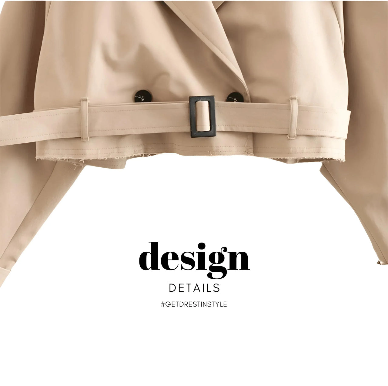 Women's Crop Belted Jacket -, Jackets , Drestiny , Australia, Beige, Black, Canada, Charcoal, Coffee, Jackets, Khaki, L, M, Navy, New Zealand, S, United Kingdom, United States, White , Drestiny , www.shopdrestiny.com