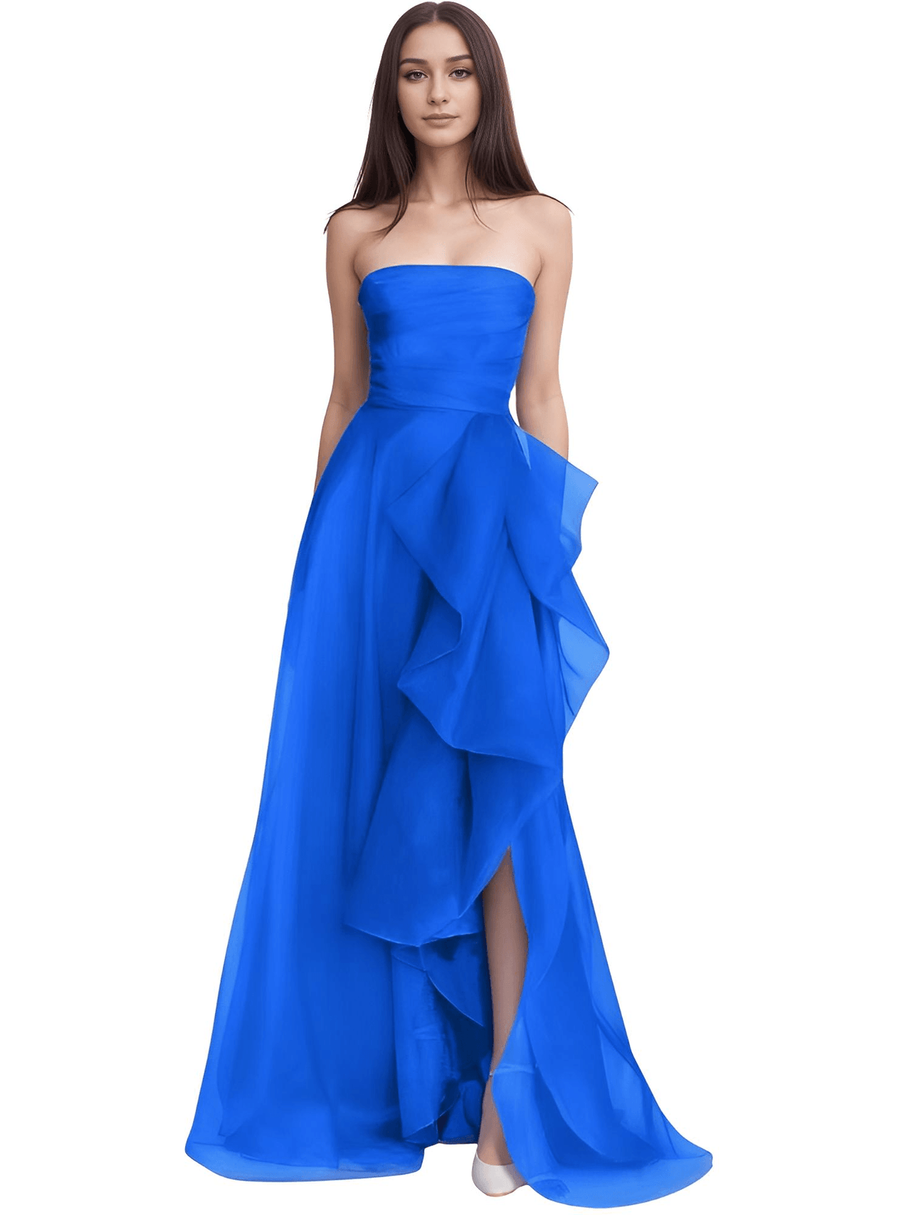 Women's Strapless Off Shoulder A-line Maxi Dress With Side High Split -, Dress , Drestiny , 10, 12, 14, 14W, 16, 16W, 18, 2, 20, 22, 24, 26, 28, 4, 6, 8, Black, Blue, Dark Blue, Deep Pink, Fuchsia, Light Pink, Maxi Dresses, Navy, Pink, Purple, Sleeveless, Strapless, United Kingdom, United States, Australia, New Zealand, Canada, Prom Dresses 2025, Drestiny , www.shopdrestiny.com