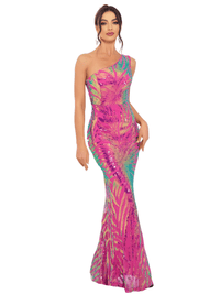 Thumbnail for Women's Stretchy One Shoulder Sleeveless Sequined Maxi Dress -, Dress , Drestiny , 10, 12, 6, 8, Australia, Blue, Dark Blue, FR, Green, L, Light Blue, M, Maxi Dresses, New Zealand, One Shoulder, S, Sky Blue, Sleeveless, United Kingdom, United States, XL , Drestiny , www.shopdrestiny.com