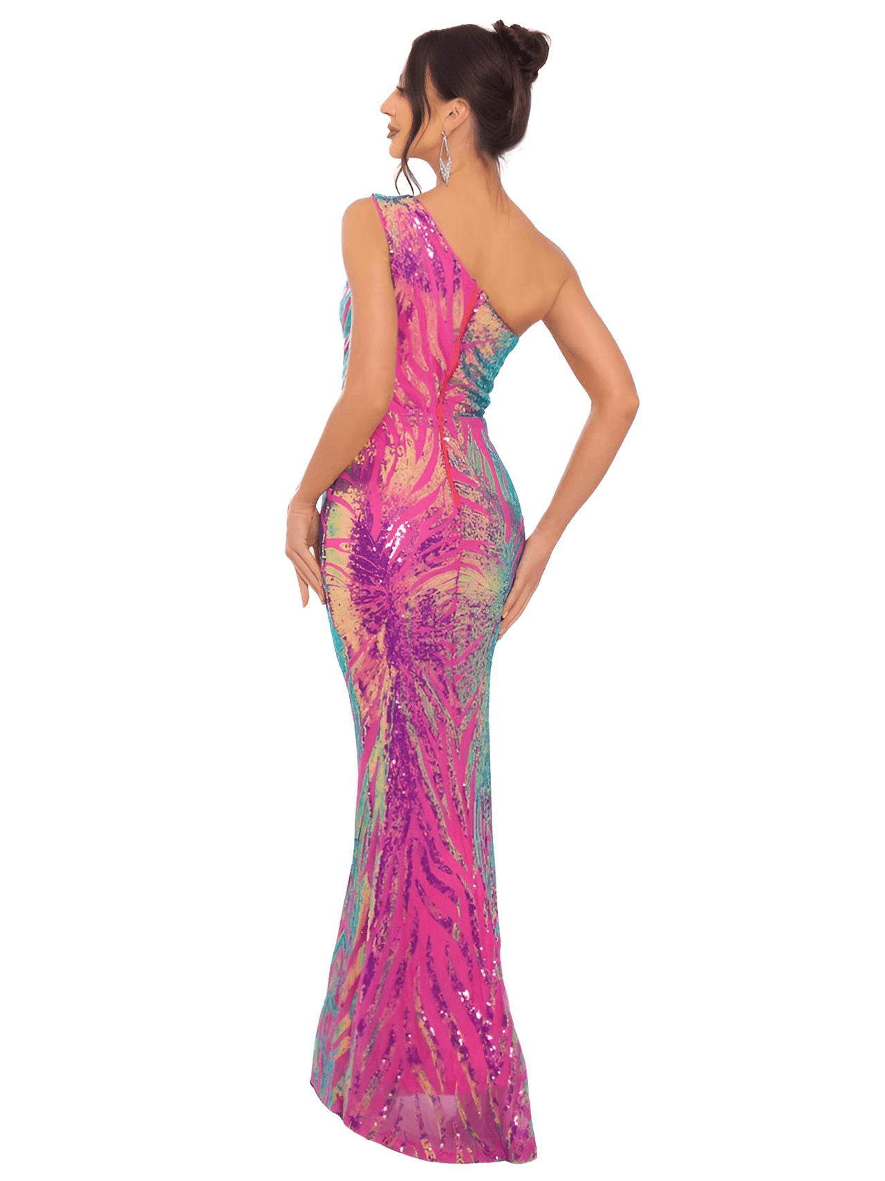 Women's Stretchy One Shoulder Sleeveless Sequined Maxi Dress -, Dress , Drestiny , 10, 12, 6, 8, Australia, Blue, Dark Blue, FR, Green, L, Light Blue, M, Maxi Dresses, New Zealand, One Shoulder, S, Sky Blue, Sleeveless, United Kingdom, United States, XL , Drestiny , www.shopdrestiny.com