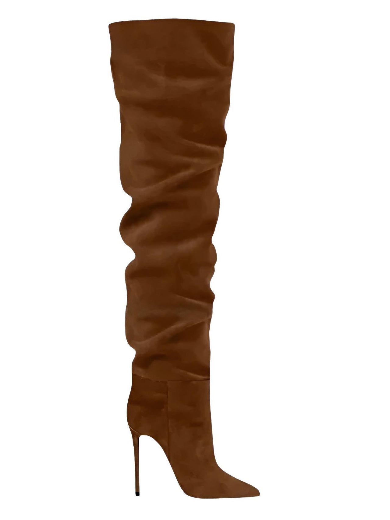 Women's Suede Stiletto Boots Over The Knee Pointed Toe Sexy High Heels Long Boots Solid Color Women's Winter Designer Shoes, Drestiny, Boots, Thigh Highs, Over The Knee Boots, Stilettos, Heels, High Heels, FR, United States, Canada, Australia, New Zealand, United Kingdom, Brown, Green, Khaki, Purple, Grey, Blue, Black, shopdrestiny.com