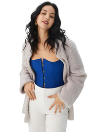 Thumbnail for Women's Trendy Corset Tops Underbust Waist Cincher Workout Shape Body Belt Shapewear Corsets and Bustiers Plus Size Women, Drestiny, Blue Corset Top, United States, USA, Canada, Australia, New Zealand, United Kingdom, UK, Corsets, Strapless, Sleeveless, Off shoulder, XS, S, M, L, XL, XXL, 3XL, 4XL, 5XL, 6XL, 7XL, Pink, Black, Blue, Coffee, Grey, Green, Khaki, Purple, Red, White, Dark Purple, corset top, cute corset tops, sexy corset tops, corset top UK, bustier top, going out corset top, shopdrestiny.com