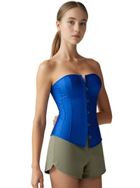 Thumbnail for Women's Trendy Corset Tops Underbust Waist Cincher Workout Shape Body Belt Shapewear Corsets and Bustiers Plus Size Women, Drestiny, Blue Corset Top, United States, USA, Canada, Australia, New Zealand, United Kingdom, UK, Corsets, Strapless, Sleeveless, Off shoulder, XS, S, M, L, XL, XXL, 3XL, 4XL, 5XL, 6XL, 7XL, Pink, Black, Blue, Coffee, Grey, Green, Khaki, Purple, Red, White, Dark Purple, corset top, cute corset tops, sexy corset tops, corset top UK, bustier top, going out corset top, shopdrestiny.com