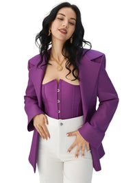 Thumbnail for Women's Trendy Corset Tops Underbust Waist Cincher Workout Shape Body Belt Shapewear Corsets and Bustiers Plus Size Women, Drestiny, Purple Corset Top, United States, USA, Canada, Australia, New Zealand, United Kingdom, UK, Corsets, Strapless, Sleeveless, Off shoulder, XS, S, M, L, XL, XXL, 3XL, 4XL, 5XL, 6XL, 7XL, Pink, Black, Blue, Coffee, Grey, Green, Khaki, Purple, Red, White, Dark Purple, corset top, cute corset tops, sexy corset tops, corset top UK, bustier top, going out corset top, shopdrestiny.com