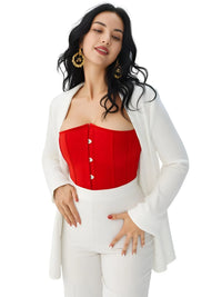 Thumbnail for Women's Trendy Corset Tops Underbust Waist Cincher Workout Shape Body Belt Shapewear Corsets and Bustiers Plus Size Women, Drestiny, Red Corset Top, United States, USA, Canada, Australia, New Zealand, United Kingdom, UK, Corsets, Strapless, Sleeveless, Off shoulder, XS, S, M, L, XL, XXL, 3XL, 4XL, 5XL, 6XL, 7XL, Pink, Black, Blue, Coffee, Grey, Green, Khaki, Purple, Red, White, Dark Purple, corset top, cute corset tops, sexy corset tops, corset top UK, bustier top, going out corset top, shopdrestiny.com