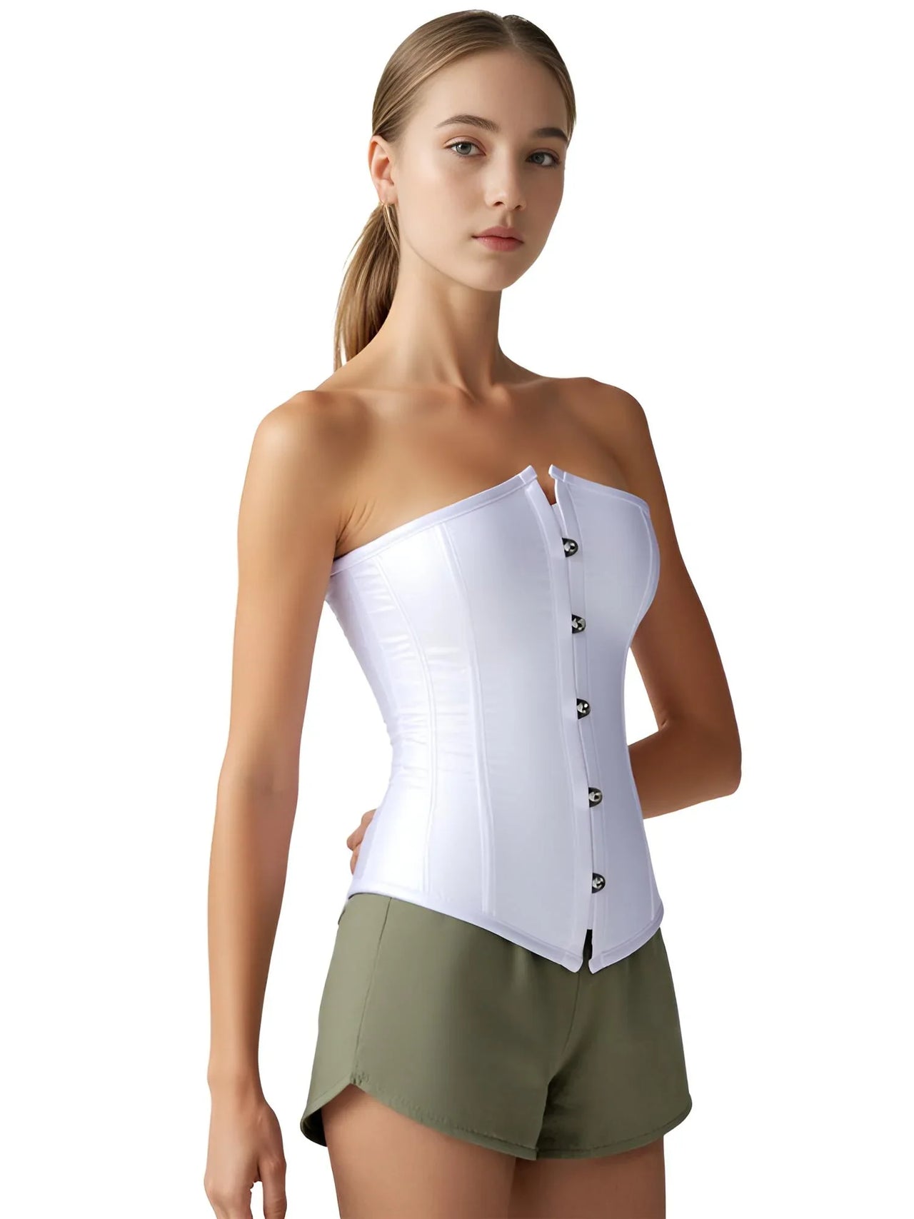Women's Trendy Corset Tops Underbust Waist Cincher Workout Shape Body Belt Shapewear Corsets and Bustiers Plus Size Women, Drestiny, White Corset Top, United States, USA, Canada, Australia, New Zealand, United Kingdom, UK, Corsets, Strapless, Sleeveless, Off shoulder, XS, S, M, L, XL, XXL, 3XL, 4XL, 5XL, 6XL, 7XL, Pink, Black, Blue, Coffee, Grey, Green, Khaki, Purple, Red, White, Dark Purple, corset top, cute corset tops, sexy corset tops, corset top UK, bustier top, going out corset top, shopdrestiny.com