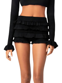 Thumbnail for Women's Trendy Layered Ruffle Skirt Shorts -, Shorts , Drestiny , 10, 12, 14, 16, 4, 6, 8, Australia, Black, Canada, Grey, L, M, New Zealand, S, Shorts, United Kingdom, United States, White, XL , Drestiny , www.shopdrestiny.com