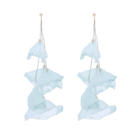Thumbnail for Boho-Chic Tulle Cloth Women's Flower Earrings -