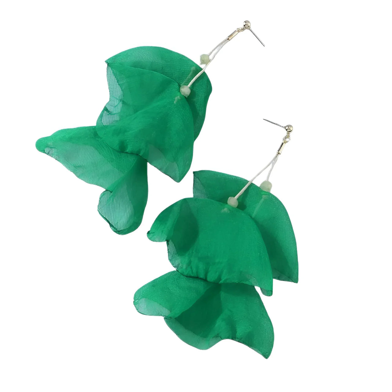 Boho-Chic Tulle Cloth Women's Flower Earrings - "Must Have*