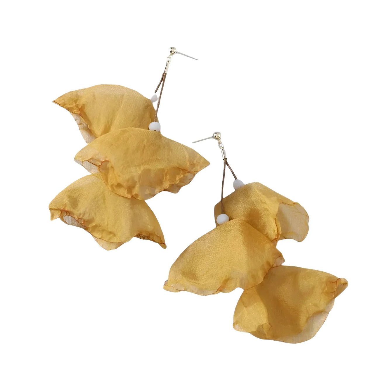 Boho-Chic Tulle Cloth Women's Flower Earrings - "Must Have*